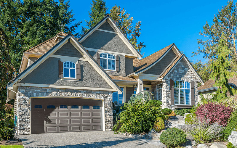 Invicta garage door on craftsman home